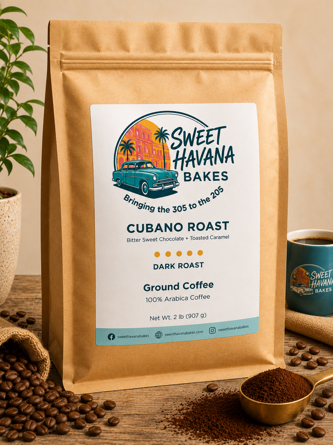 Cubano Roast Ground Coffee | Dark Roast | 32 oz