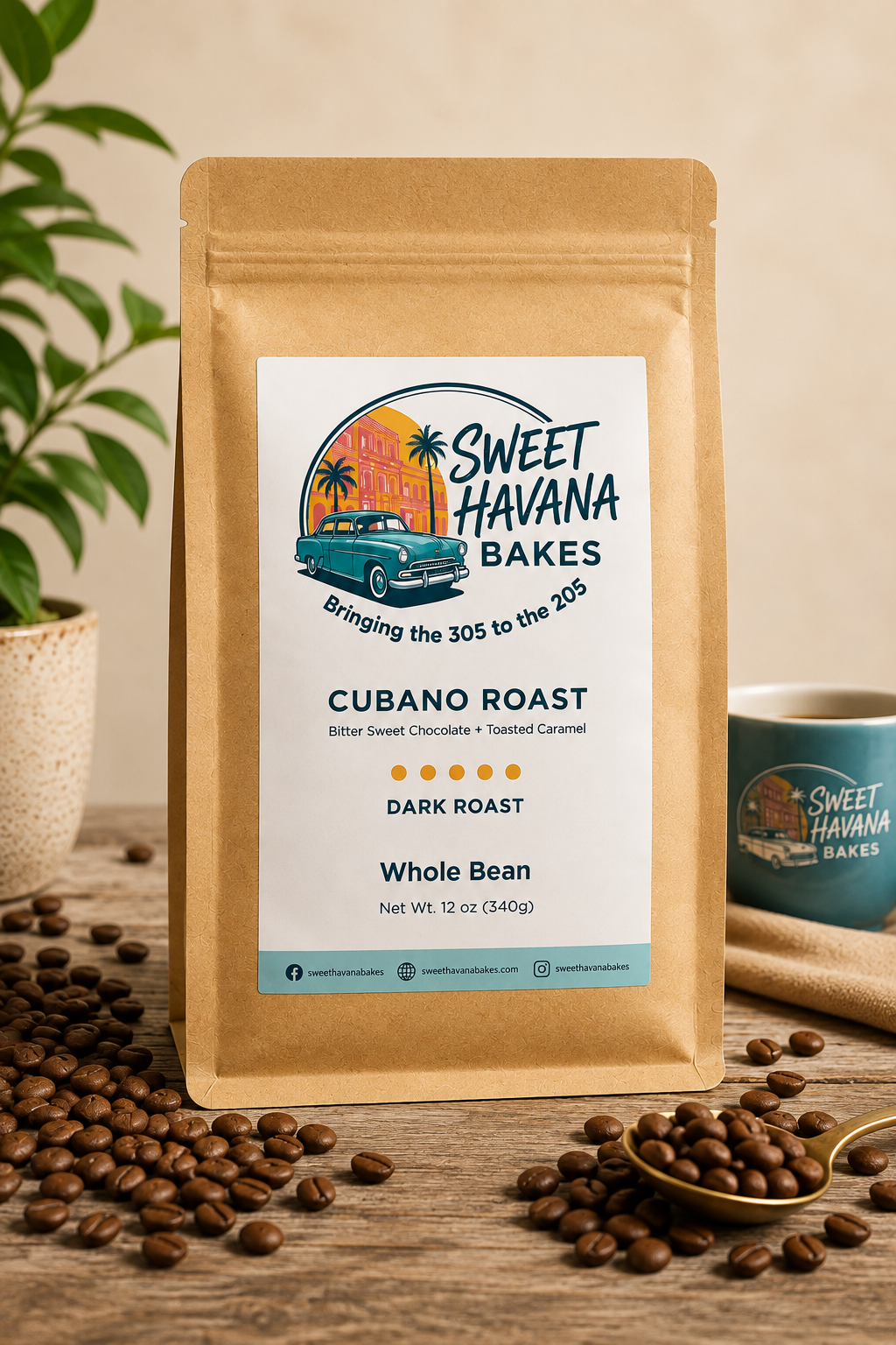 Cubano Roast™ Whole Bean Coffee | Dark Roast | 12 oz